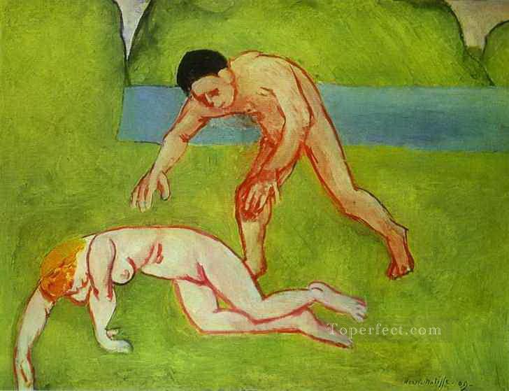 Satyr and Nymph nude 1909 abstract fauvism Henri Matisse Oil Paintings